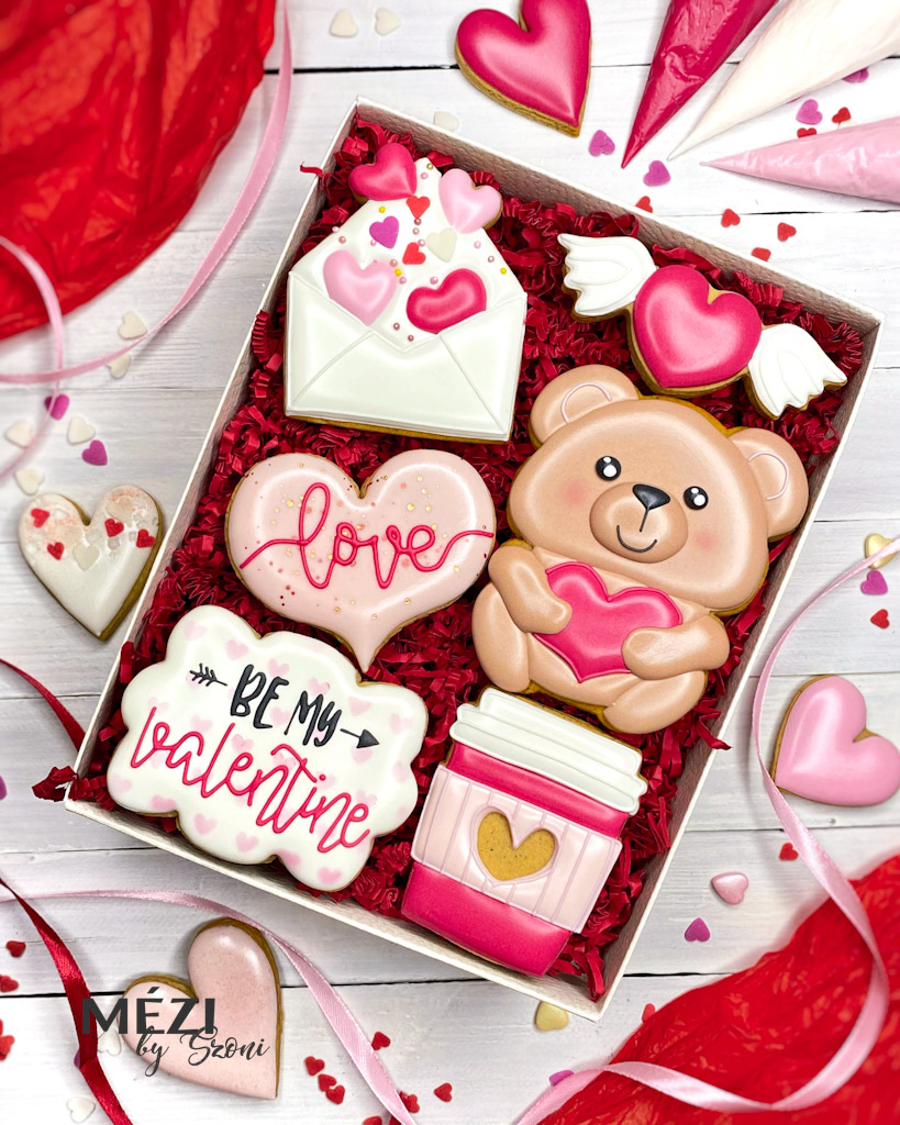 mézeskalácsdíszítés valentin nap diy kreatív hobbi ajándék box latte be my valentine