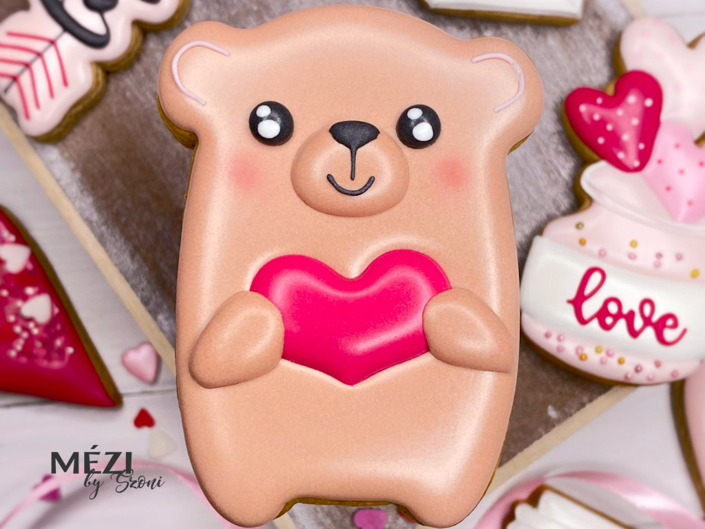 mézeskalács ötletek mézeskalácsdíszítés valentin nap diy kreatív hobbi maci mackó szerelemmaci