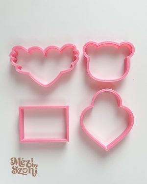 4 db-os sütemény kiszúró szett a Valentin-napi DIY box formáival