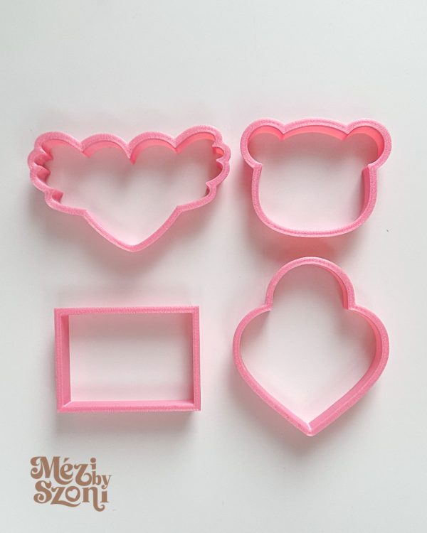 4 db-os sütemény kiszúró szett a Valentin-napi DIY box formáival