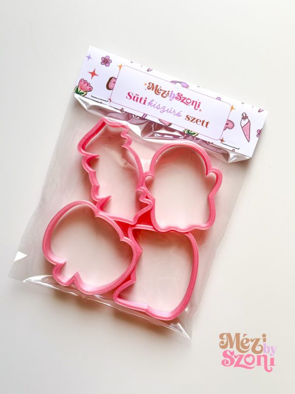 4 db-os sütemény kiszúró szett a Halloween DIY box formáival