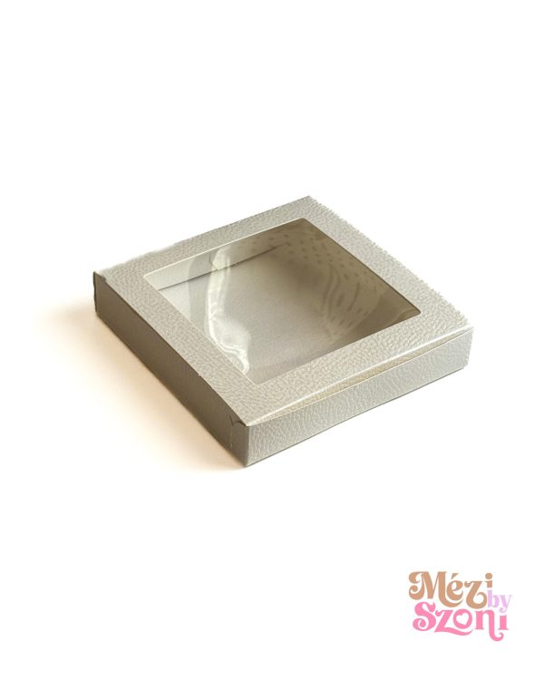 Ablakos közepes díszdoboz - fehér - 160 x 160 x 30 mm