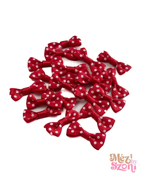 Kis piros-fehér pöttyös masni – 20 db/csomag