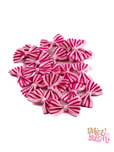 Rózsaszín csíkos masni – 20 db/csomag