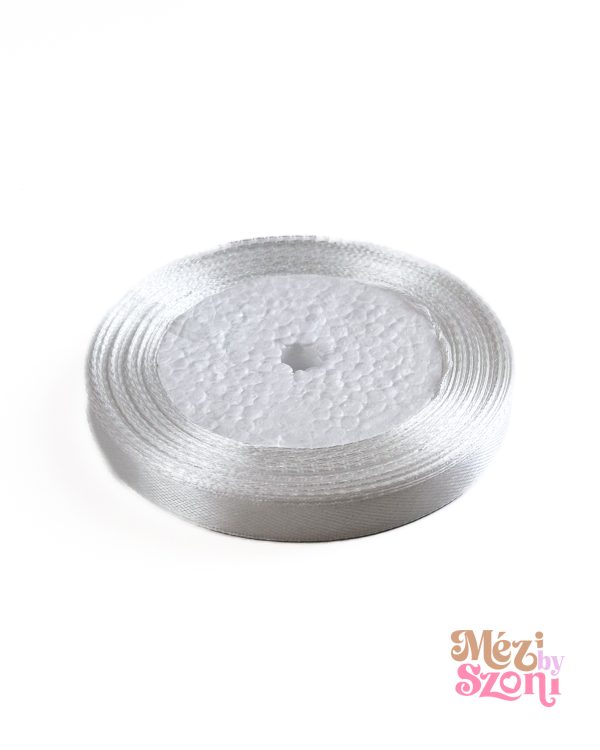Fehér szatén szalag - 1cm x 22 m
