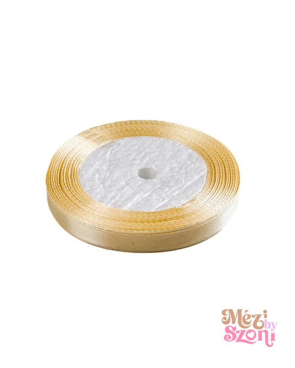 Krémszínű szatén szalag - 1cm x 22 m