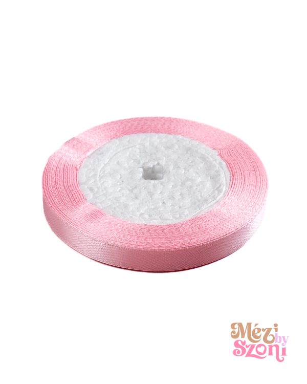Rózsaszín szatén szalag - 1cm x 22 m
