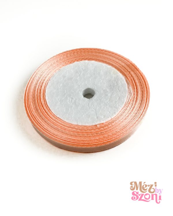 Barack színű szatén szalag - 6mm x 22m