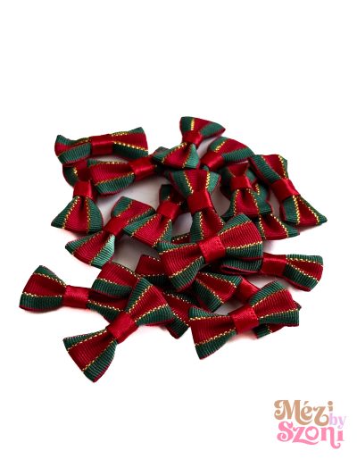 Zöld-piros karácsonyi masni – 20 db/csomag