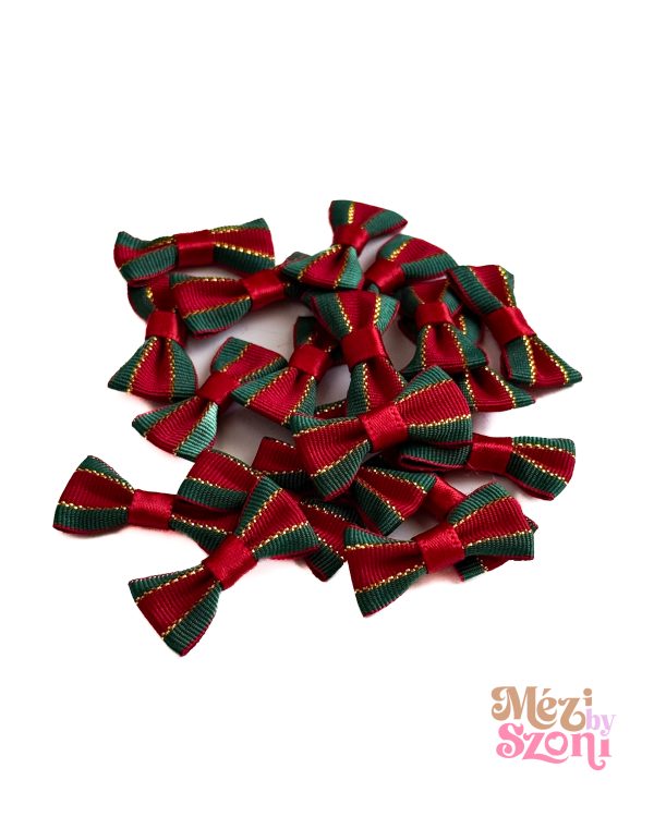 Zöld-piros karácsonyi masni – 20 db/csomag