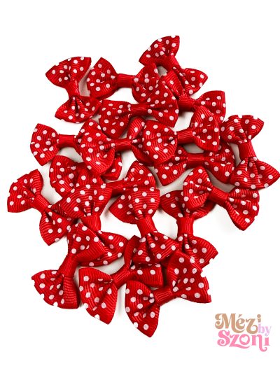 Piros-fehér pöttyös masni – 20 db/csomag
