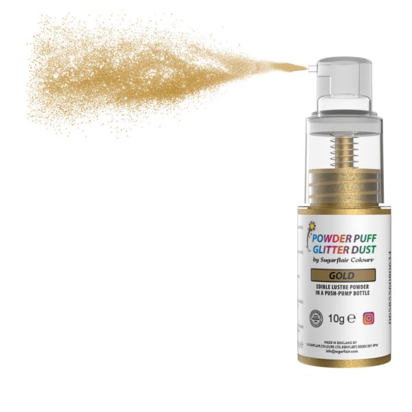 Sugarflair arany ételfesték csillámpor pumpás szórófejjel - 10 g - Image 3